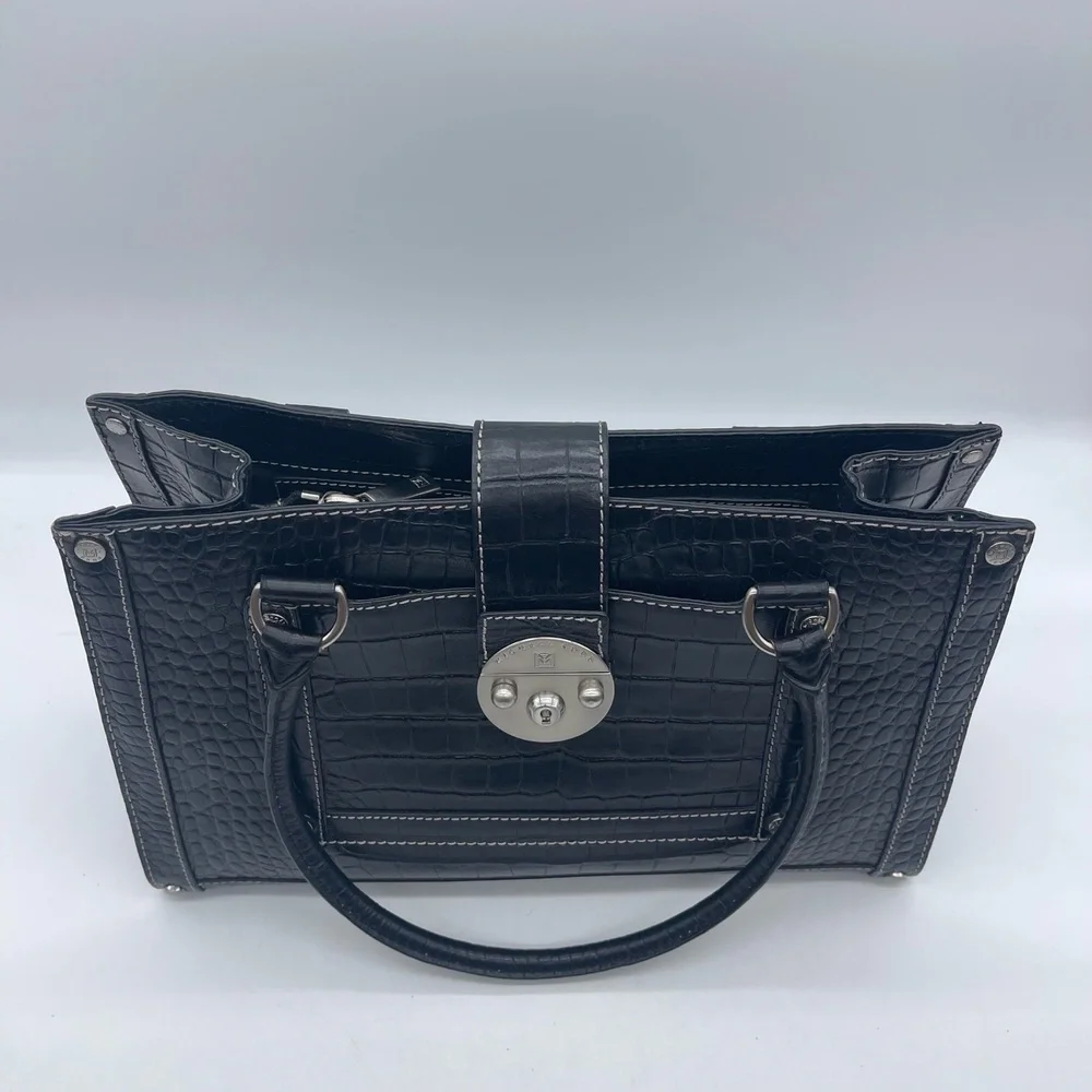 Michael Kors Vintage Croc Embossed Women's Large Handbag B-0806 Metal Studs‎